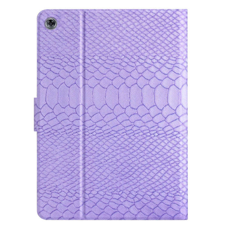 For Huawei MatePad T8 Solid Color Crocodile Texture Leather Tablet Case(Purple)