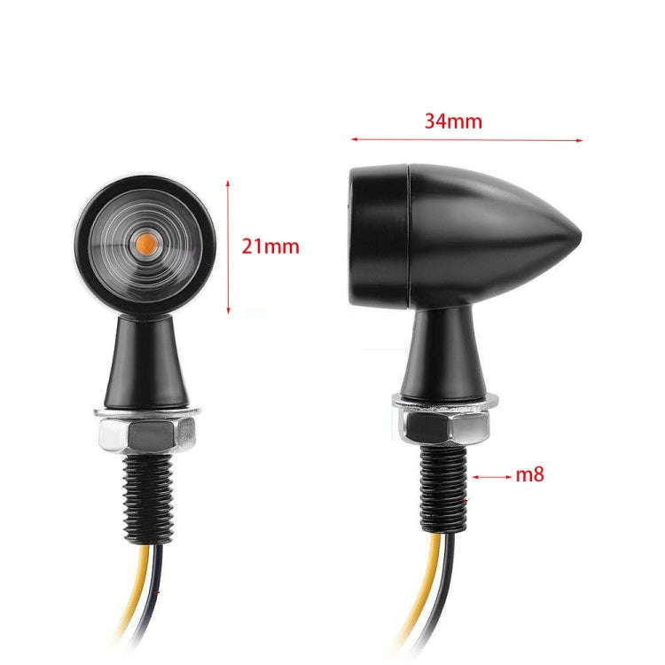 For Kawasaki / Suzuki / Yamaha / Honda T-S002 1 Pair Motorcycle LED Mini Turn Signal Metal Retro ...