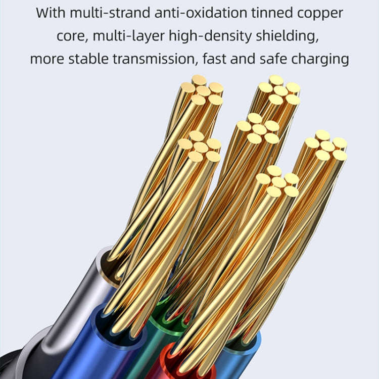 USAMS Type-C to Type-C PD100W Aluminum Alloy Transparent Digital Display Fast Charge Data Cable, ...
