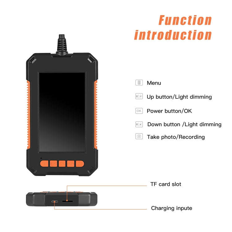 P40 8mm HD Waterproof Portable Integrated Hand-held Vertical Screen Industry Endoscope, Length:2m...