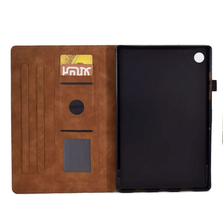 For Huawei MatePad T 10s Tower Embossed Leather Tablet Case(Brown)