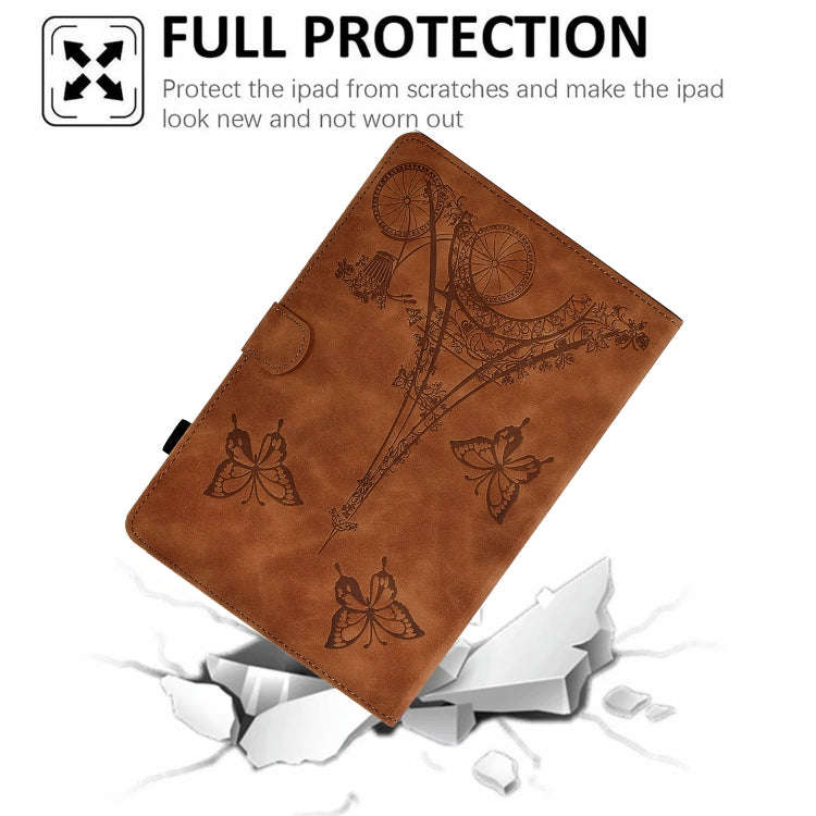 For Huawei MatePad T 10s Tower Embossed Leather Tablet Case(Brown)