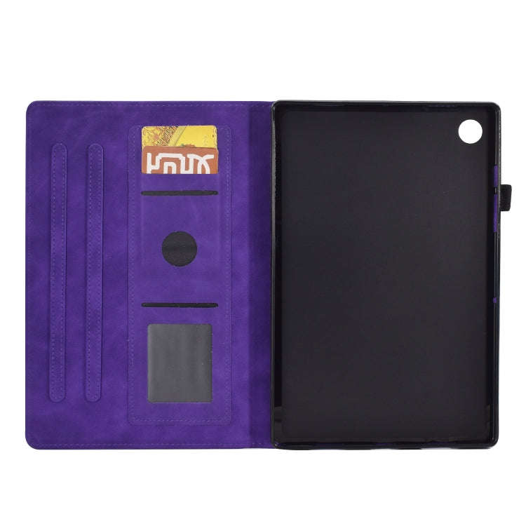 For Huawei MatePad T 10s Tower Embossed Leather Tablet Case(Purple)