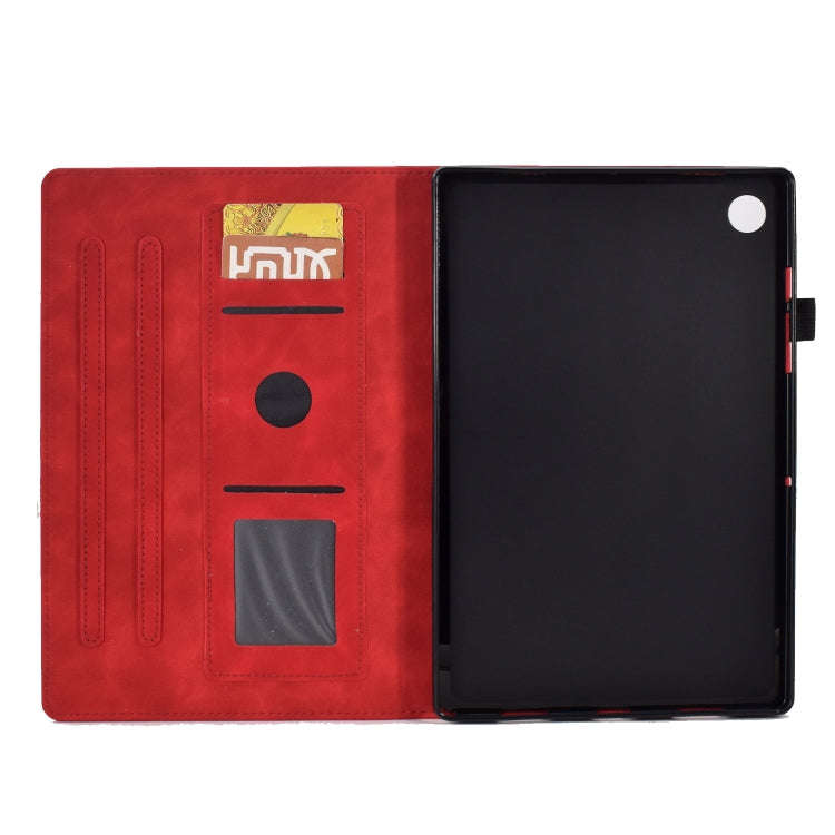 For Huawei MatePad T 10s Tower Embossed Leather Tablet Case(Red)