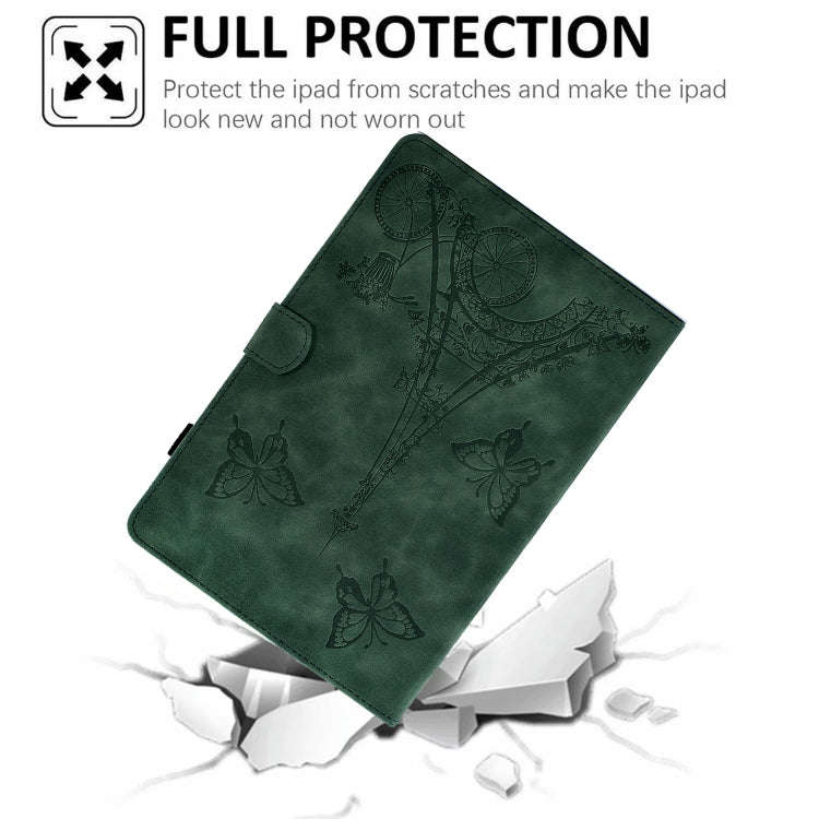 For Huawei MatePad T 10s Tower Embossed Leather Tablet Case(Green)