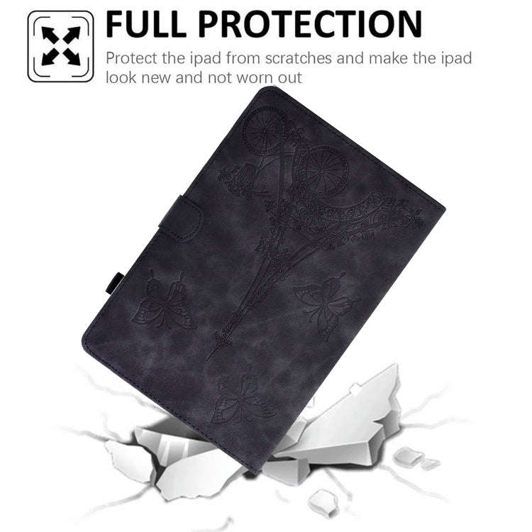 For Huawei MatePad T 10s Tower Embossed Leather Tablet Case(Black)