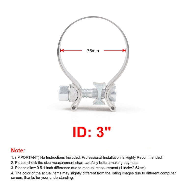 3 inch Car Turbo Exhaust Downpipe O-Band Clamp Stainless Steel 304 Flange Clamp