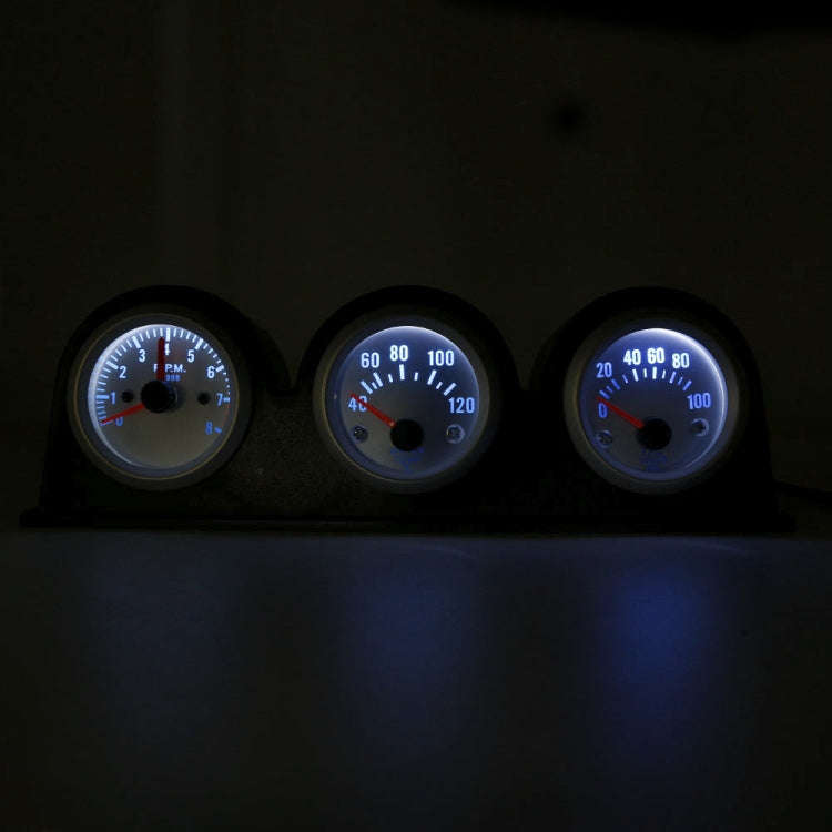 52mm 3 in 1 12V Car Combined Meter Tachometer + Water Temp Gauge + Oil Press Gauge with Bracket