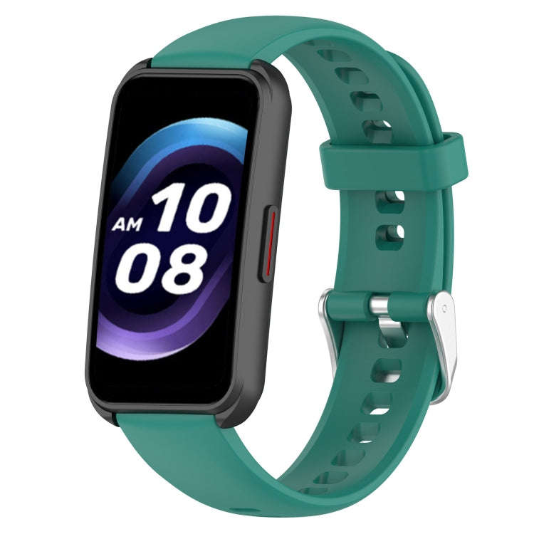For Keep Band B5 / B4 / B4 Lite 16mm Glossy Surface Silicone Watch Band(Pine Green)