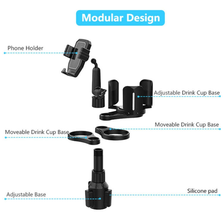 B04 Car Drink Water Cup Mobile Phone Holder(Grey)