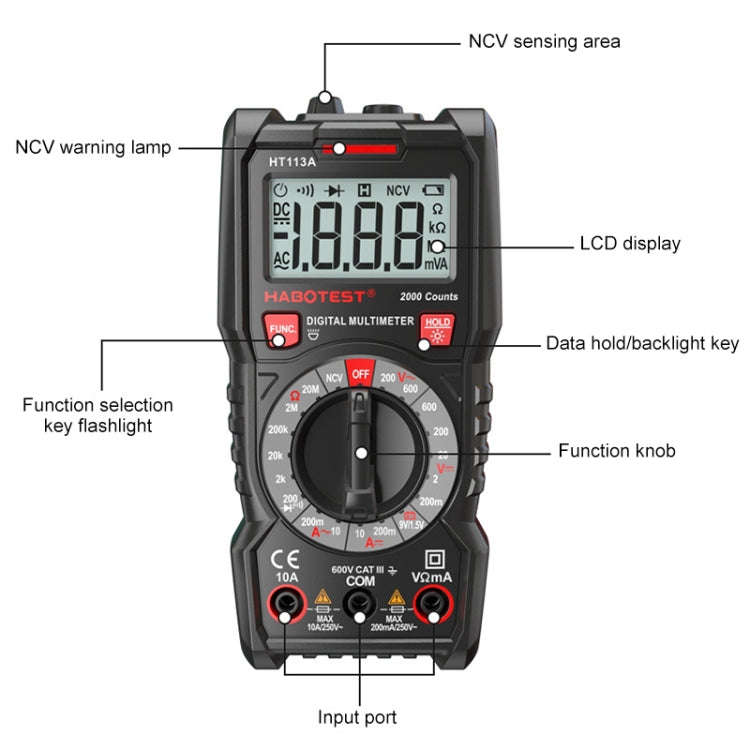 HABOTEST HT113C Automatic Range High-precision Digital Multimeter