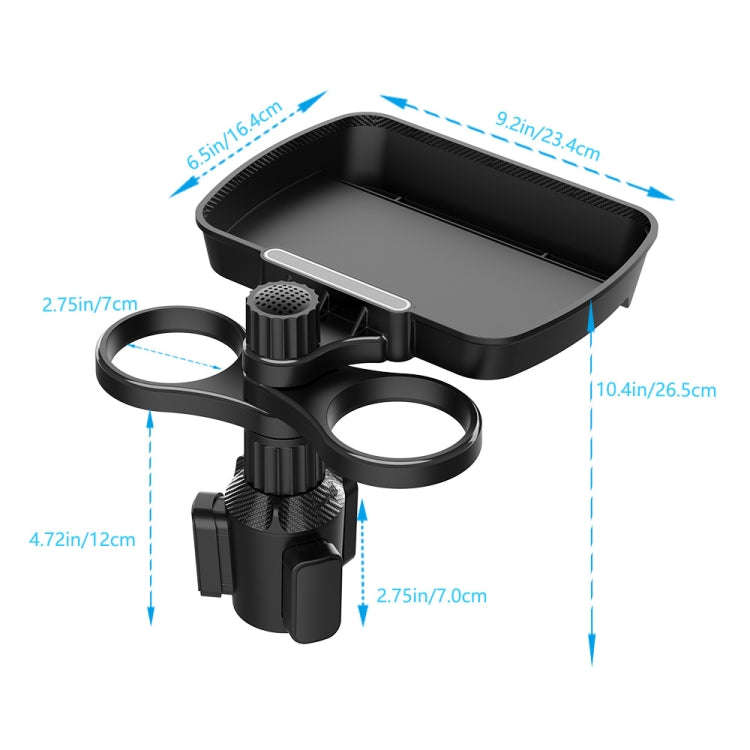 B05 Car Drink Water Cup Holder 360 Degree Rotating Dinner Plate(Black)