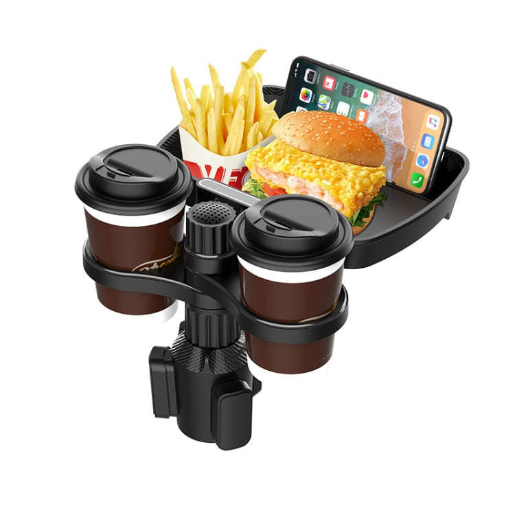 B05 Car Drink Water Cup Holder 360 Degree Rotating Dinner Plate(Black)
