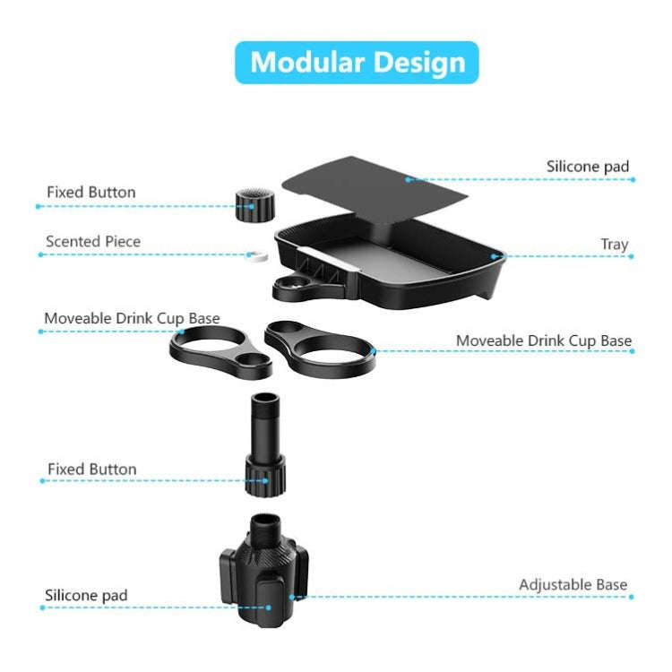 B05 Car Drink Water Cup Holder 360 Degree Rotating Dinner Plate(Black)