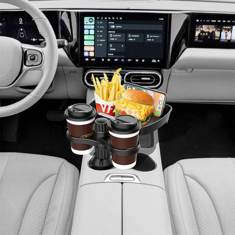 B05 Car Drink Water Cup Holder 360 Degree Rotating Dinner Plate(Black)