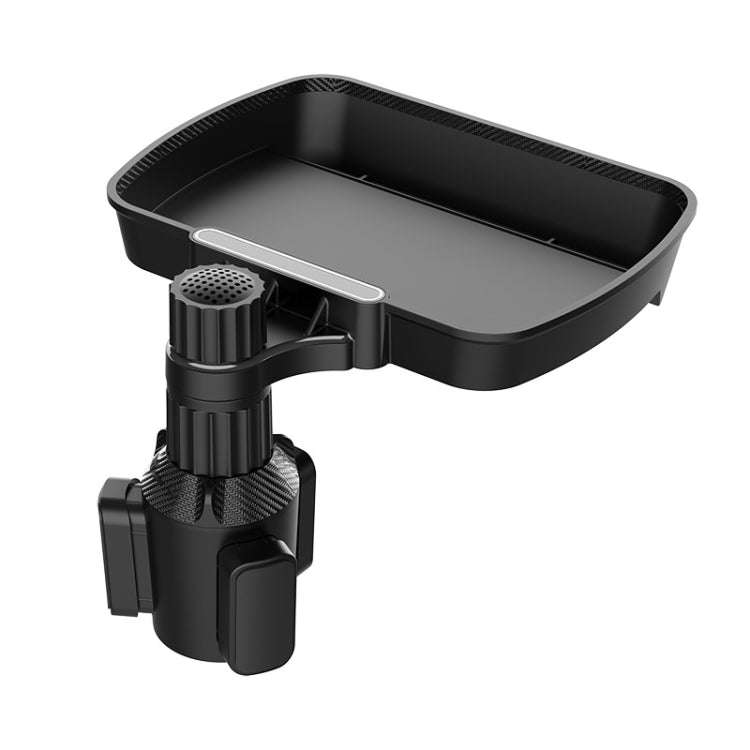 B09 Car Drink Water Cup Holder 360 Degree Rotating Dinner Plate(Black)
