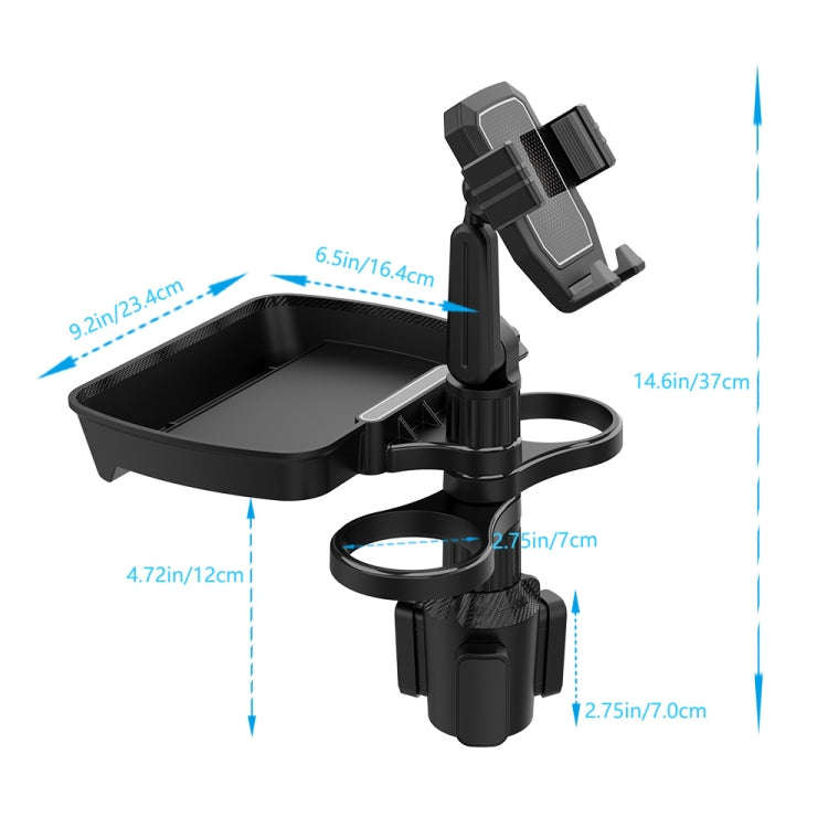B10 Car Drink Water Cup Mobile Phone Holder 360 Degree Rotating Dinner Plate(Grey)