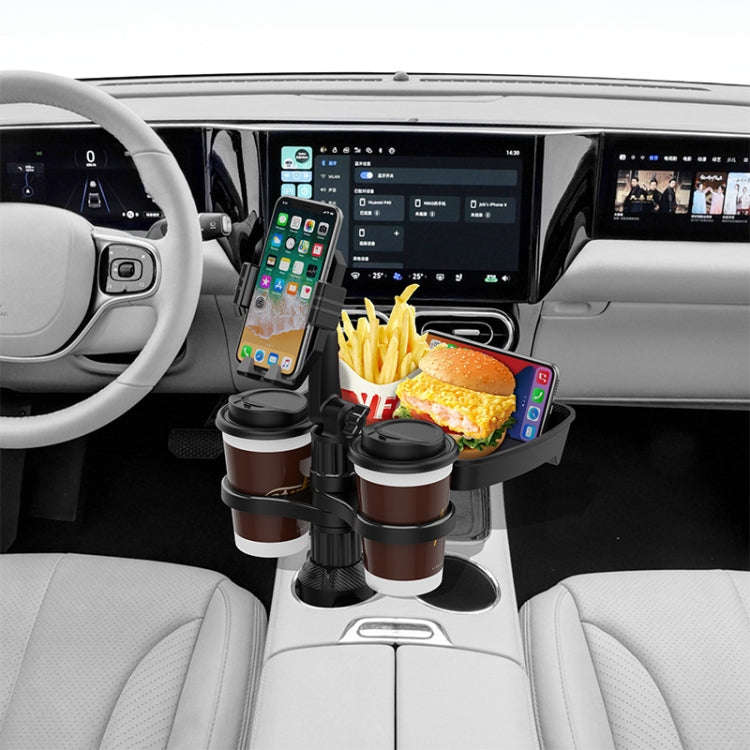 B10 Car Drink Water Cup Mobile Phone Holder 360 Degree Rotating Dinner Plate(Grey)