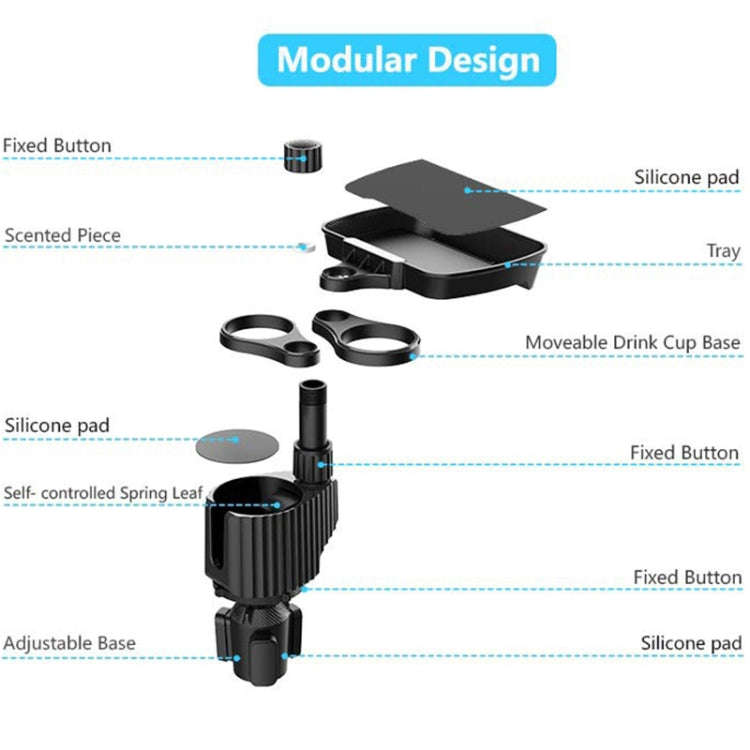 A05 Car Drink Water Cup Holder 360 Degree Rotating Dinner Plate(Black)