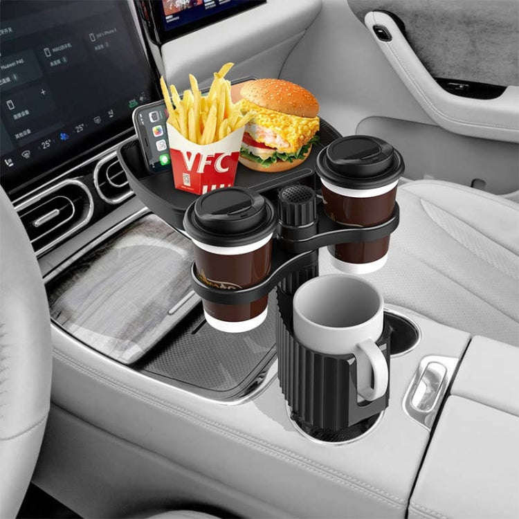 A05 Car Drink Water Cup Holder 360 Degree Rotating Dinner Plate(Black)