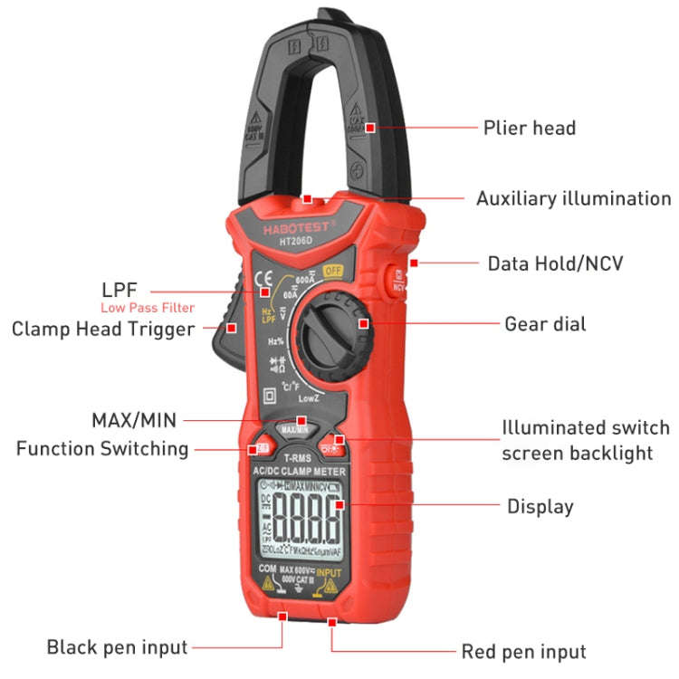 HABOTEST HT206D Clamp Type High Precision Digital Multimeter
