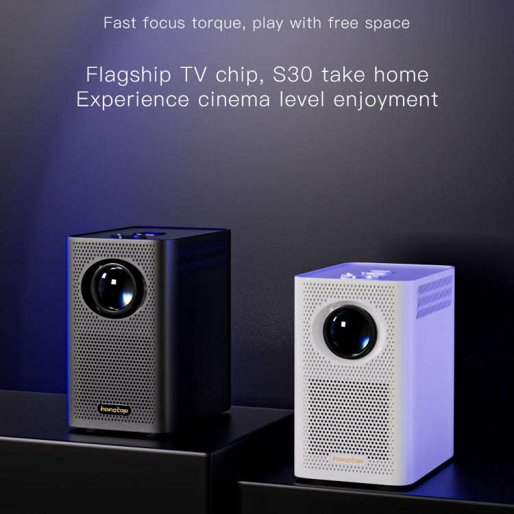 S30 Android System HD Portable WiFi Mobile Projector, Plug Type:US Plug(White)