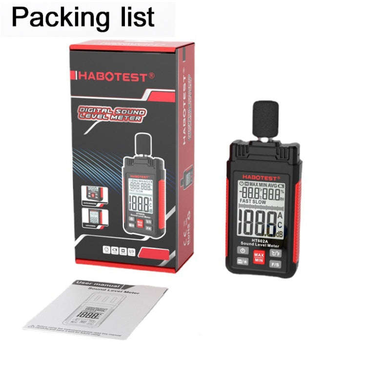 HABOTEST HT602 Multifunctional Digital Display Noise Decibel Tester