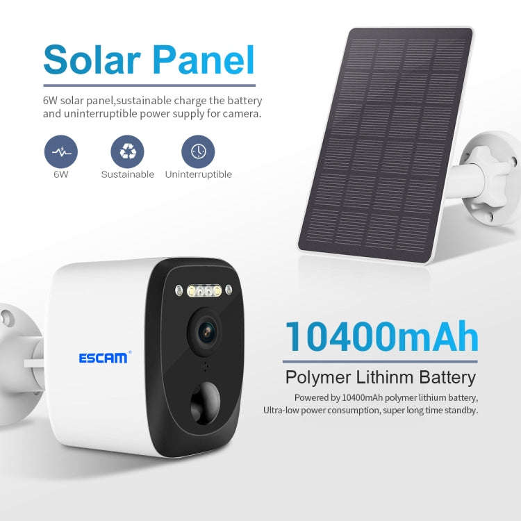 ESCAM QF370 3MP Cloud Storage PT WIFI Solar Panel IP Camera with PIR Alarm Support Night Vision &...