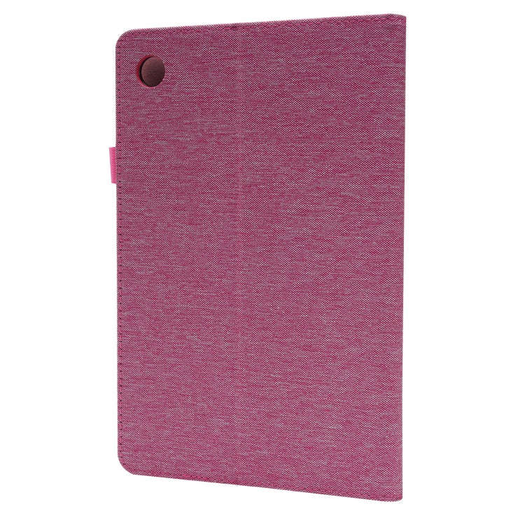For Huawei MatePad SE Fabric Leather Tablet Case with Wake-up / Sleep Function(Rose Red)