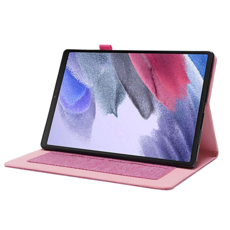 For Huawei MatePad SE Fabric Leather Tablet Case with Wake-up / Sleep Function(Rose Red)