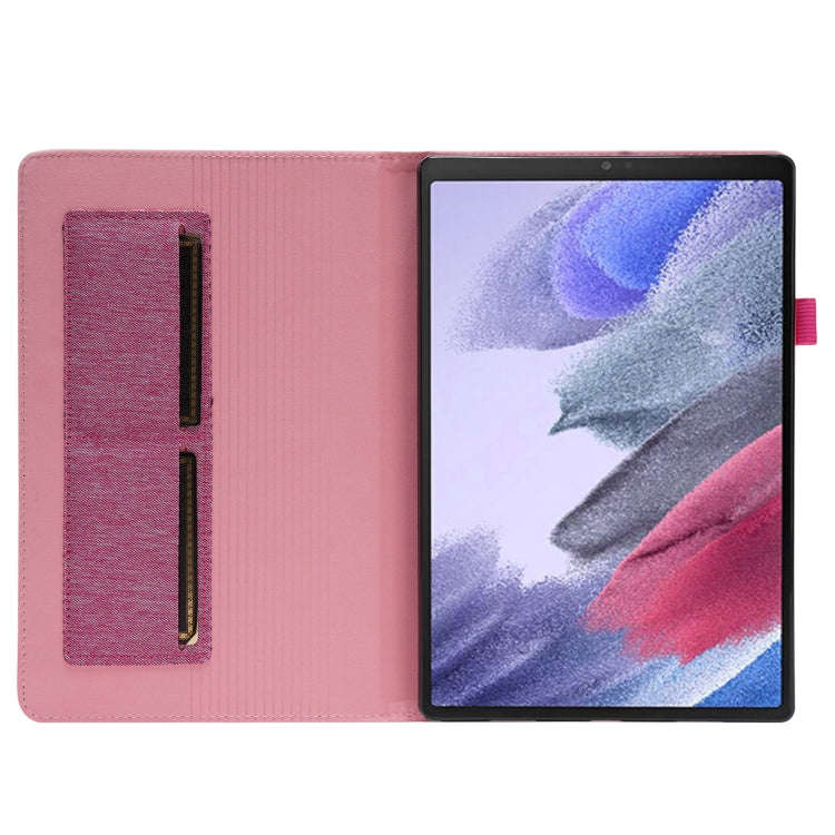 For Huawei MatePad SE Fabric Leather Tablet Case with Wake-up / Sleep Function(Rose Red)