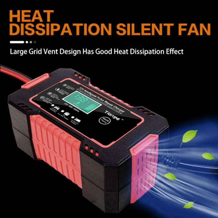 Motorcycle / Car Battery Smart Charger with LCD Creen, Plug Type:EU Plug(Red)