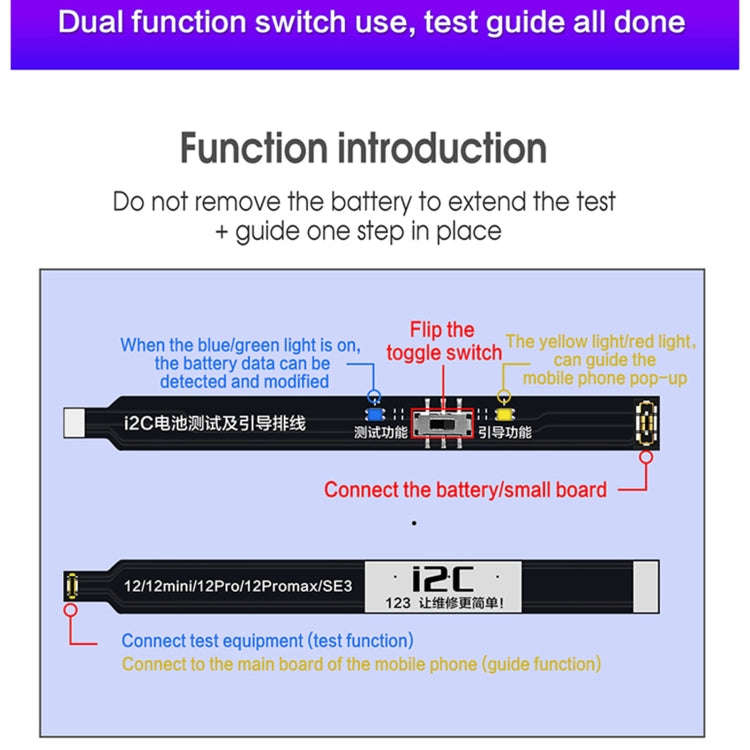 For iPhone 11 / SE2 i2C Battery Boot Strap Test Flex Cable