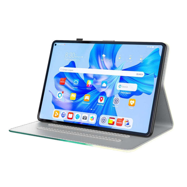 For Huawei MatePad Pro 11 2022 Watercolor Pattern Flip Leather Tablet Case(Cyan Green)
