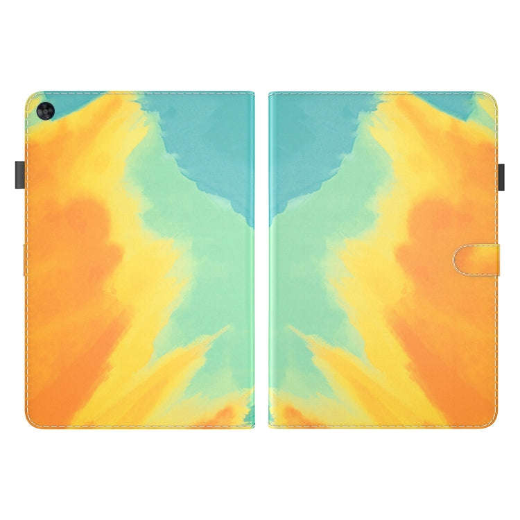 For Huawei MatePad SE Watercolor Pattern Flip Leather Tablet Case(Autumn Leaves)