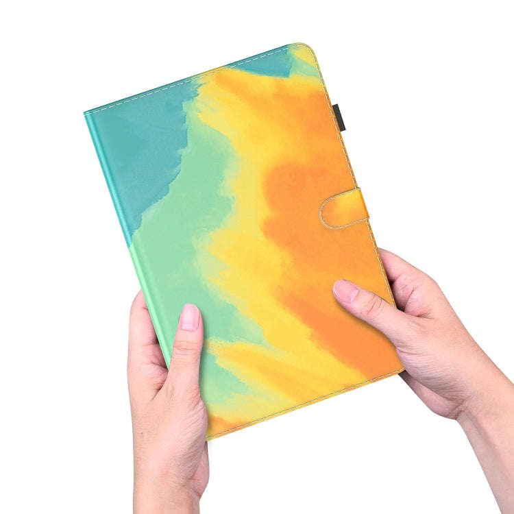 For Huawei MatePad SE Watercolor Pattern Flip Leather Tablet Case(Autumn Leaves)