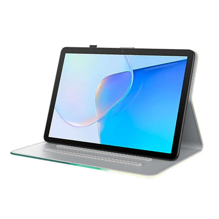 For Huawei MatePad SE Watercolor Pattern Flip Leather Tablet Case(Cyan Green)