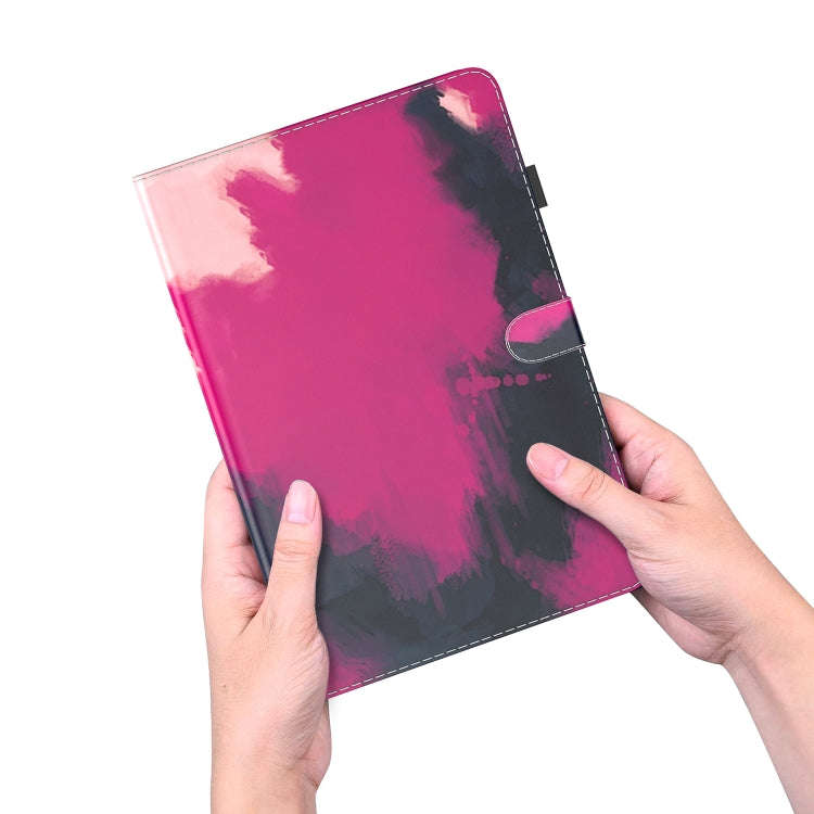 For Huawei MatePad SE Watercolor Pattern Flip Leather Tablet Case(Berry Color)