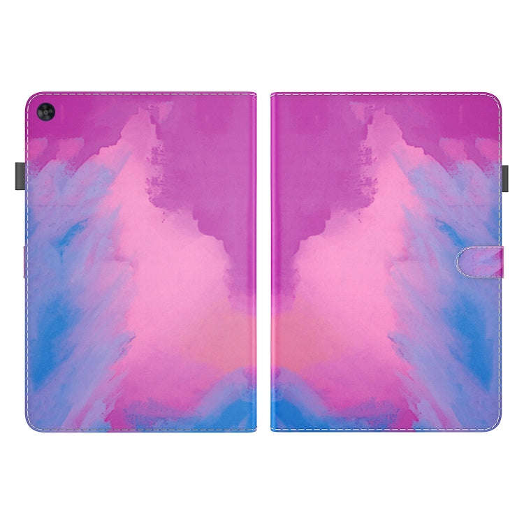 For Huawei MatePad SE Watercolor Pattern Flip Leather Tablet Case(Purple Red)