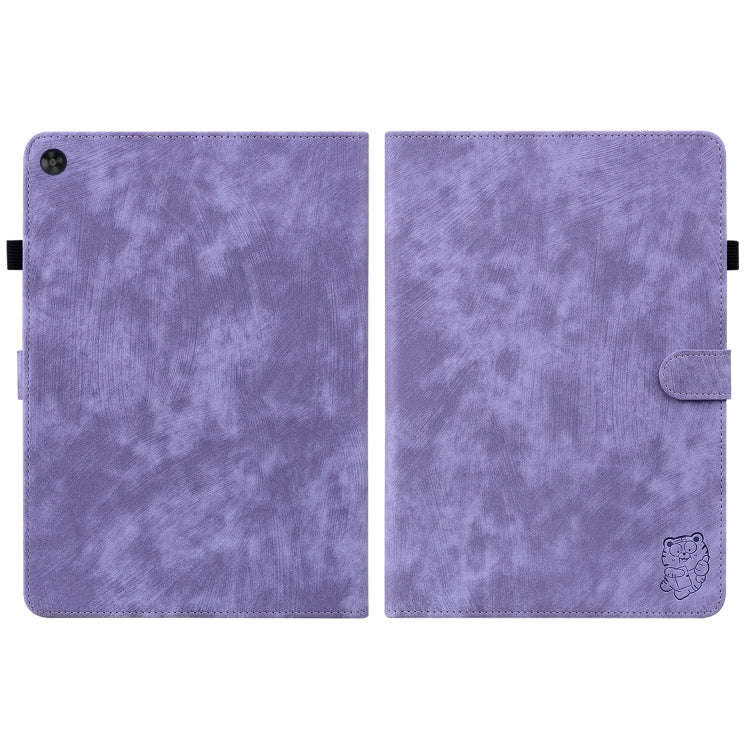 For Huawei MatePad SE Tiger Pattern Flip Leather Tablet Case(Purple)