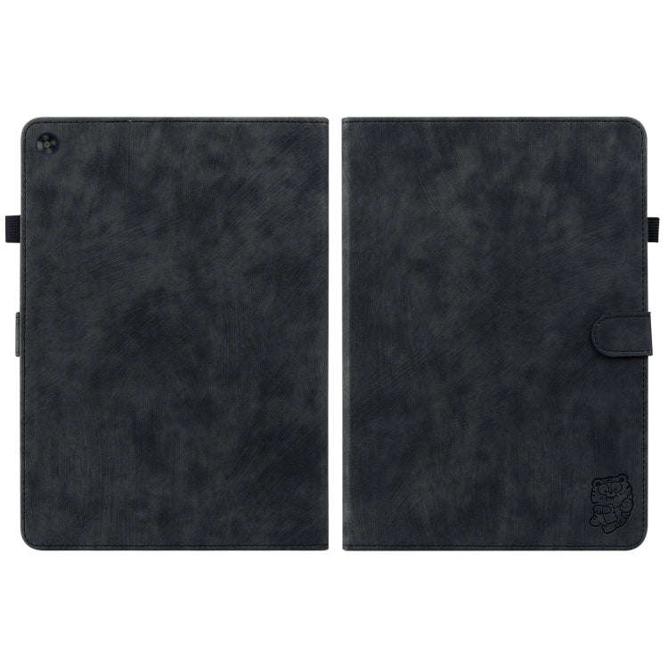 For Huawei MatePad SE Tiger Pattern Flip Leather Tablet Case(Black)