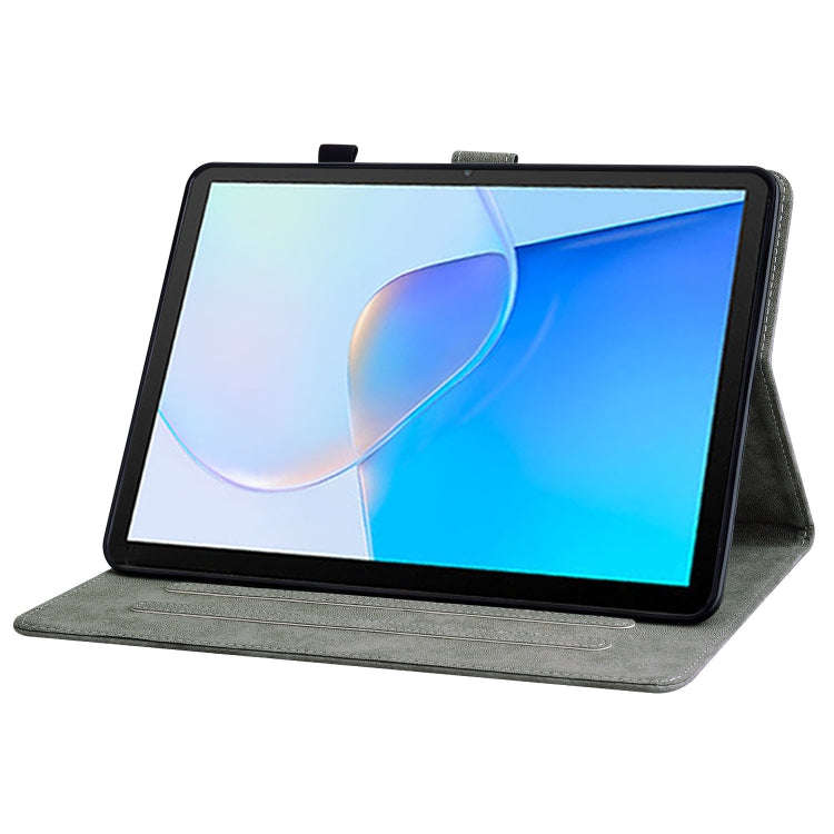 For Huawei MatePad SE Tiger Pattern Flip Leather Tablet Case(Black)