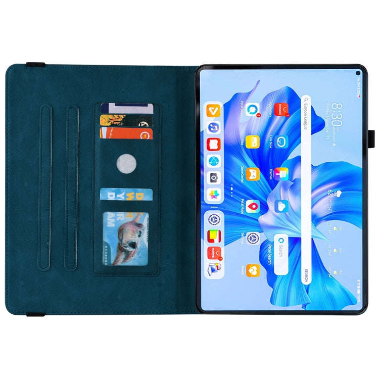 For Huawei MatePad Pro 11 2022 Butterfly Flower Embossed Leather Tablet Case(Blue)