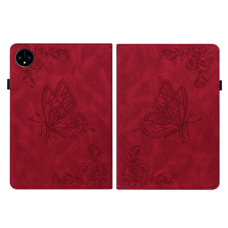 For Huawei MatePad Pro 11 2022 Butterfly Flower Embossed Leather Tablet Case(Red)