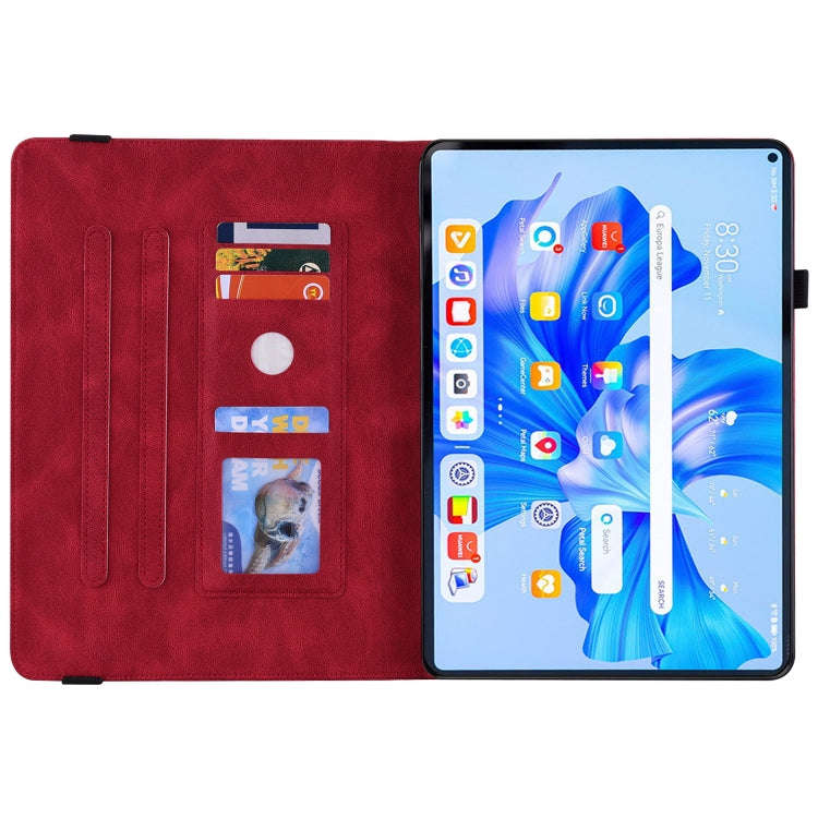 For Huawei MatePad Pro 11 2022 Butterfly Flower Embossed Leather Tablet Case(Red)