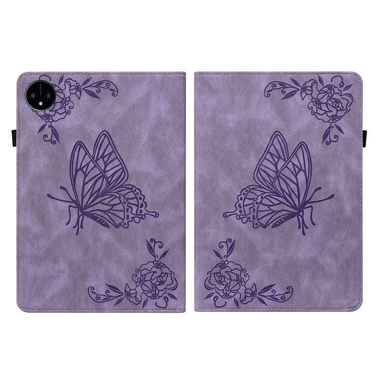 For Huawei MatePad Pro 11 2022 Butterfly Flower Embossed Leather Tablet Case(Purple)