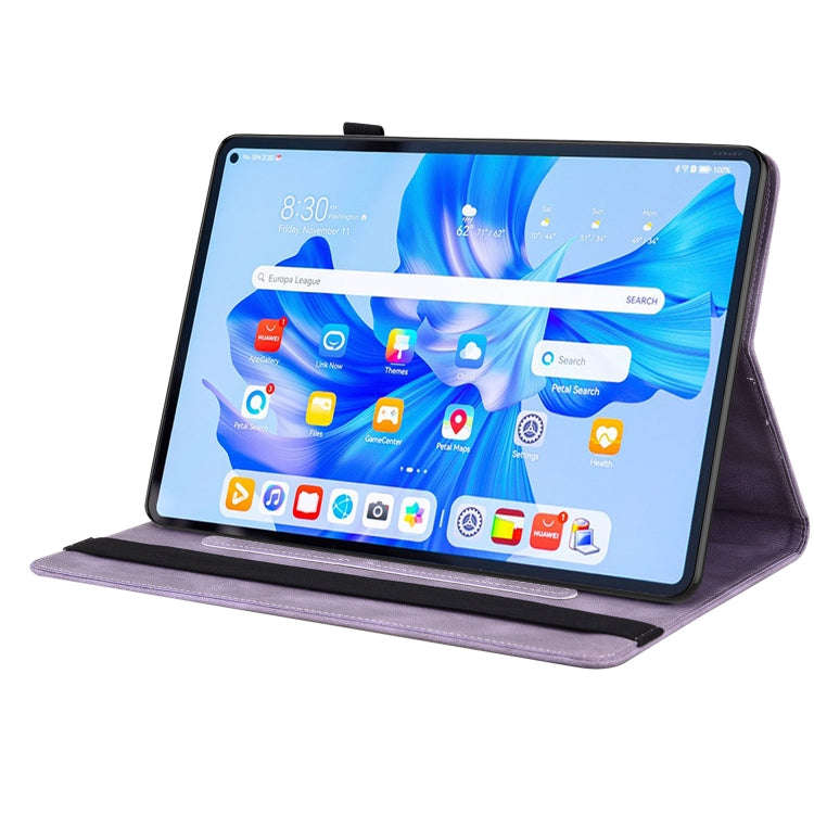 For Huawei MatePad Pro 11 2022 Butterfly Flower Embossed Leather Tablet Case(Purple)