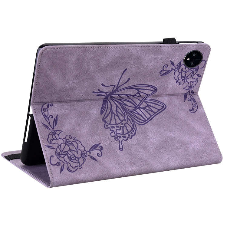 For Huawei MatePad Pro 11 2022 Butterfly Flower Embossed Leather Tablet Case(Purple)