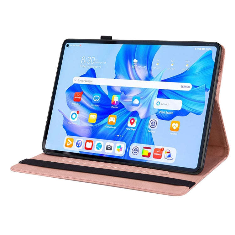For Huawei MatePad Pro 11 2022 Butterfly Flower Embossed Leather Tablet Case(Rose Gold)