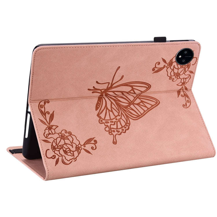 For Huawei MatePad Pro 11 2022 Butterfly Flower Embossed Leather Tablet Case(Rose Gold)
